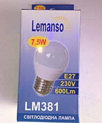 nasvet.lampaledLemanso7,5watE27600Lum